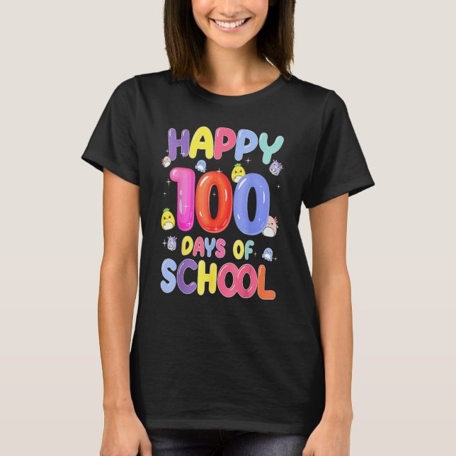 Camiseta Retro 100th Day of School Teachers Kids Child Happ (Frente)