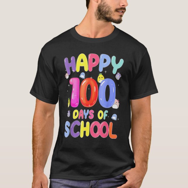 Camiseta Retro 100th Day Of School Teachers Kids Child Happ (Frente)