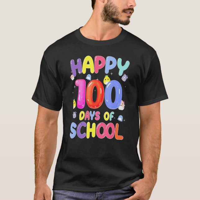Camiseta Retro 100th Day Of School Teachers Kids Child Happ (Frente)