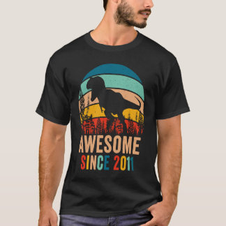 Camiseta Retro 12 Bday Dinossaur T Rex Boys Incrível Desde