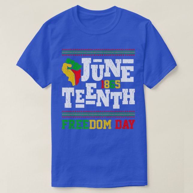Camiseta Retro 18 de junho 65 African American Freedom Da (Frente do Design)