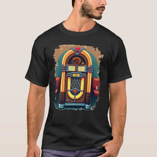 Camiseta Retro 1950s Jukebox Nostalgic Vibes Tee (Frente)