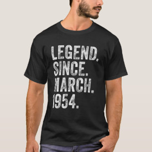 Camiseta Retro 1954 Aniversário Legenda De Nascer De Março