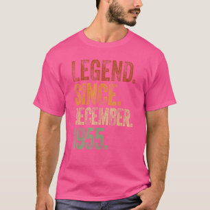Camiseta Retro 1955 Aniversário Legenda De Nascer De Dezemb