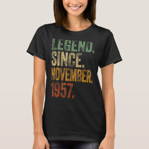 Camiseta Retro 1957 Aniversário Legenda do Nascer de novemb