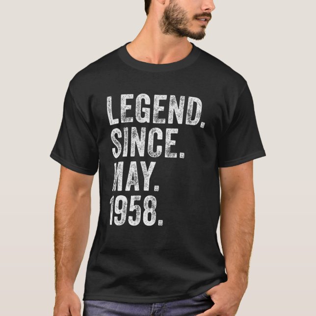 Camiseta Retro 1958 Aniversário Legenda De Nascer Desde 195 (Frente)