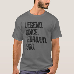 Camiseta Retro 1960 Aniversário Legenda De Nascer Fevereir