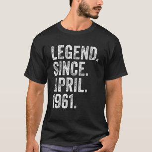Camiseta Retro 1961 Aniversário Legenda De Nascer De Abril
