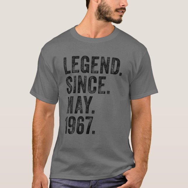 Camiseta Retro 1967 Aniversário Legenda De Nascer Desde 196 (Frente)