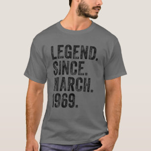 Camiseta Retro 1969 Aniversário da Legenda do Nascer desde