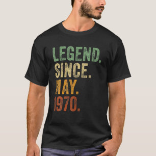 Camiseta Retro 1970 Aniversário Legenda De Nascer Desde 197