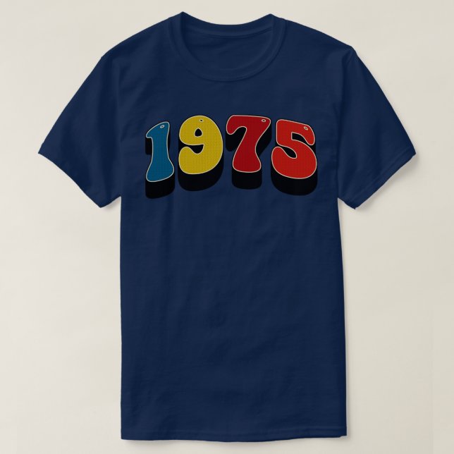 Camiseta Retro 1975 Ano de Nascimento (Frente do Design)