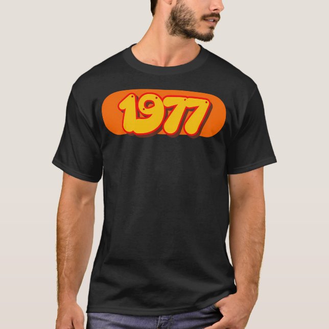 Camiseta Retro 1977  Pop Art Year In 70S Style (Frente)