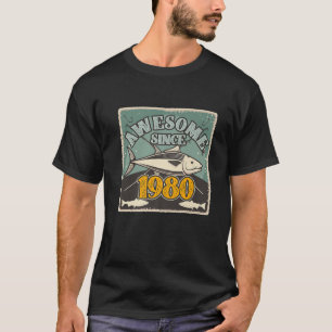 Camiseta Retro 1980 Com 42 Anos De Idade A Pescar 42.O Aniv