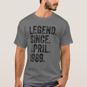 Camiseta Retro 1989 Aniversário da Legenda do Nascer desde