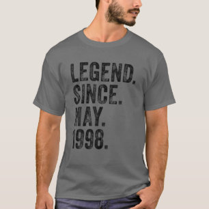 Camiseta Retro 1998 Aniversário Legenda De Nascer Desde 19