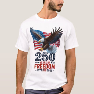 Camiseta Retro 250 Anos de Liberdade EUA Patriótico 4 de Ju