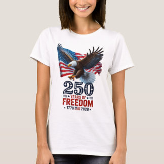 Camiseta Retrô 250 Anos de Liberdade EUA Patriótico 4 de Ju