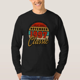 Camiseta Retro 25 Anos Novembro 1997 Aniversário Vintage Bd
