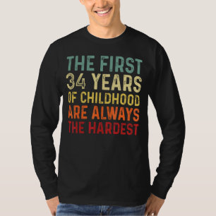 Camiseta Retro 34 Anos Homens Mulheres Dizendo 34 Anos