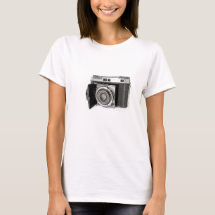 Camiseta Retro 35 mm Câmera de Filme Desenho Fotográfico