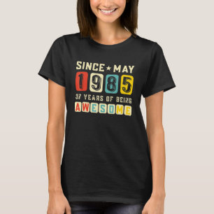 Camiseta Retro 37º Aniversário Gift Incrível Desde Maio De
