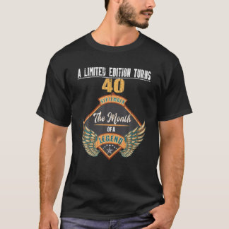 Camiseta Retro 40 Anos Antiga No Dia De Setembro De 1981 Vi