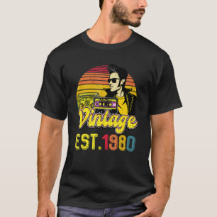Camiseta Retro 42 Anos Antiga Vintage Música Fan Est 1980 4