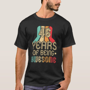 Camiseta Retro 46 Anos Sendo Incrível 46.º Aniversário