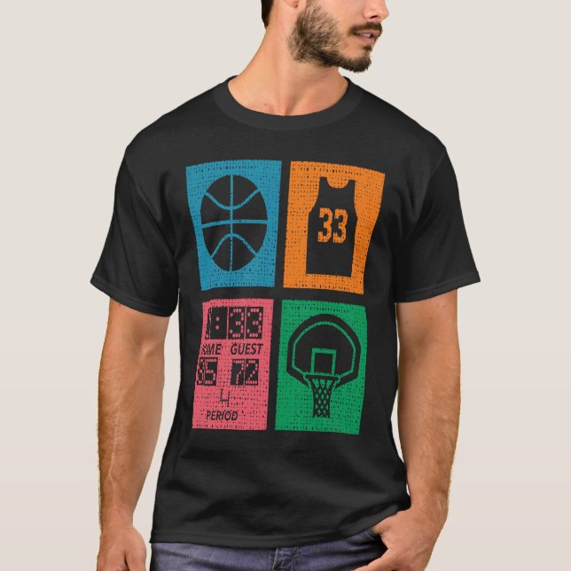 Camiseta Retro 4 Color Block Basketball (Frente)