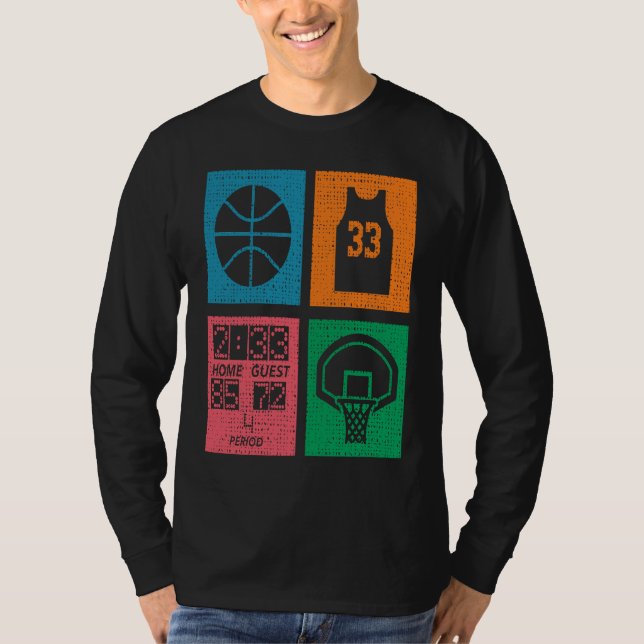 Camiseta Retro 4 Color Block Basketball (Frente)