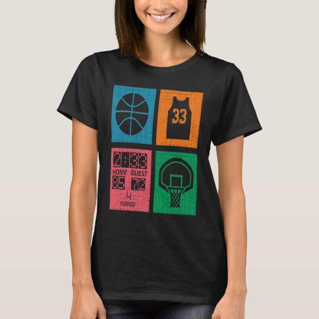 Camiseta Retro 4 Color Block Basketball (Frente)