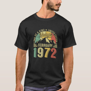 Camiseta Retro 50º Aniversário Vintage Fevereiro De 1972