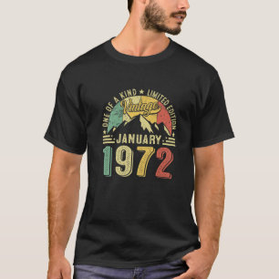 Camiseta Retro 50º Aniversário Vintage Janeiro 1972 50 An