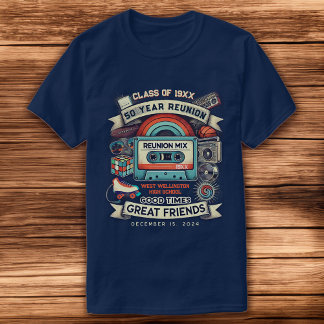 Camiseta Retro 50 Anos de Classe de Vintagem de Reunião de