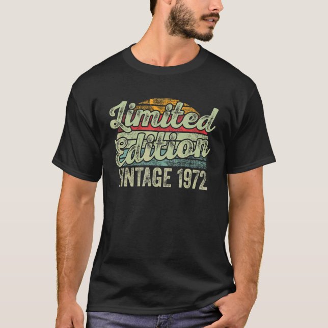 Camiseta Retro 50 anos Vintage 1972 50º aniversário (Frente)