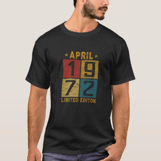 Camiseta Retro 50Th Birthday April 1972 Born In 1972 50 Yrs