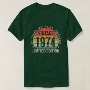 Camiseta Retro 52 Anos 1974 Edição Limitada Aniversário de 