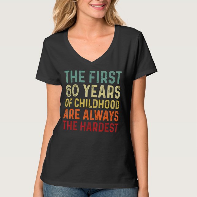 Camiseta Retro 60 Anos Homens Mulheres Dizendo 60 Anos Aniv (Frente)