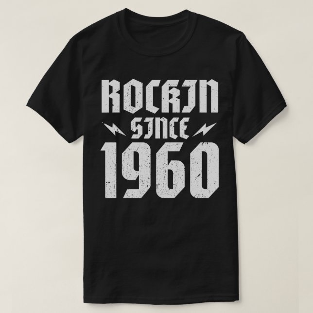 Camiseta Retro 60 anos Rockin' desde 1960 (Frente do Design)