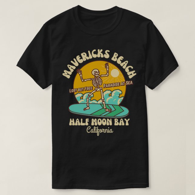 Camiseta Retro 60 Mavericks Beach Half Moon Bay Califo (Frente do Design)