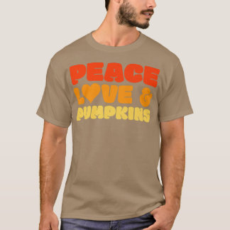 Camiseta Retro 60s 70s Fall Autumn Season Peace Love Pumpki