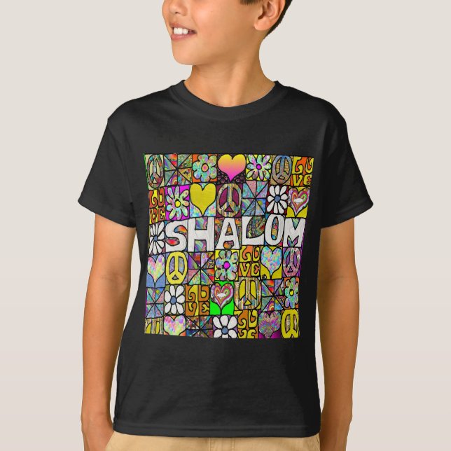 Camiseta Retro 60s Psicodélico Shalom LOVE (Frente)