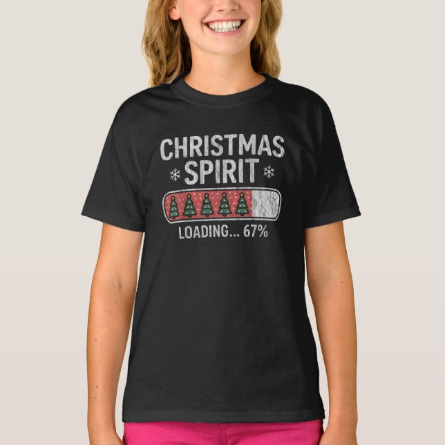 Camiseta Retro 67 Meme Seis Sete Espírito de Natal (Frente)