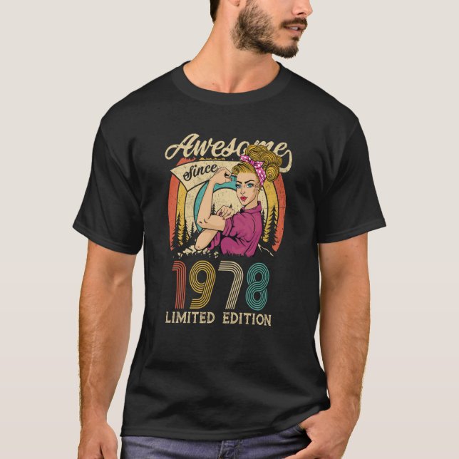 Camiseta Retro 70 estilo 45º aniversário para mulheres Melh (Frente)