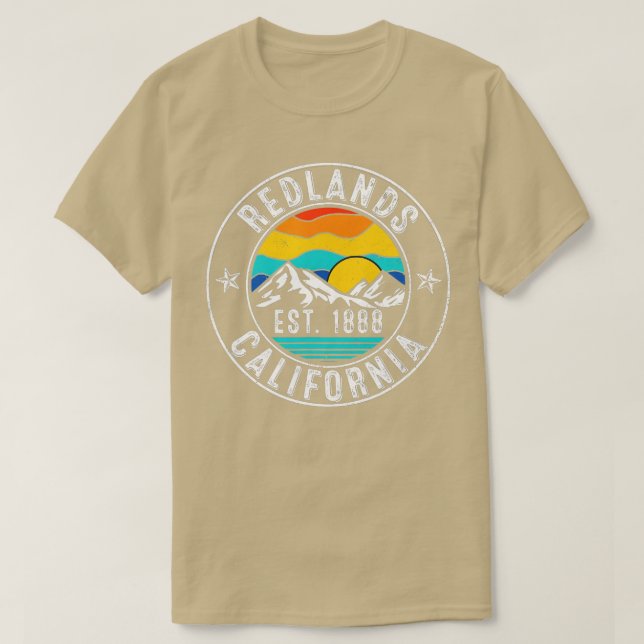 Camiseta Retro 70s 80s Redlands California CA (Frente do Design)