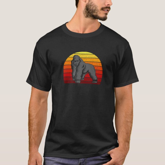 Camiseta Retro 70S 80S Silverback Gorilla (Frente)