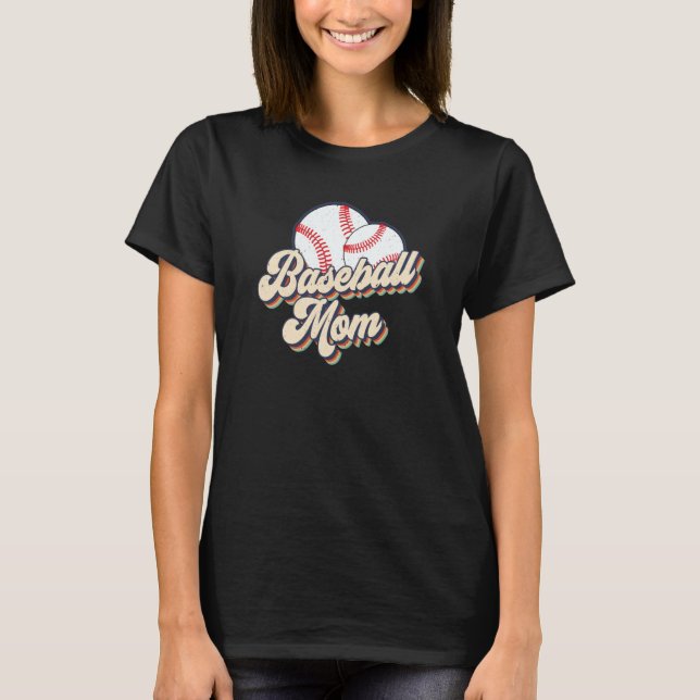 Camiseta Retro 70s Baseball Mom Cute Player Mama Team Sport (Frente)