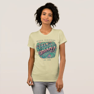 Camiseta Retro 70s em Groovy Psicedélico