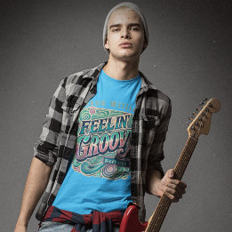 Camiseta Retro 70s em Groovy Psicedélico